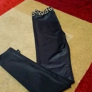 Pixie Lane black and animal print leggings